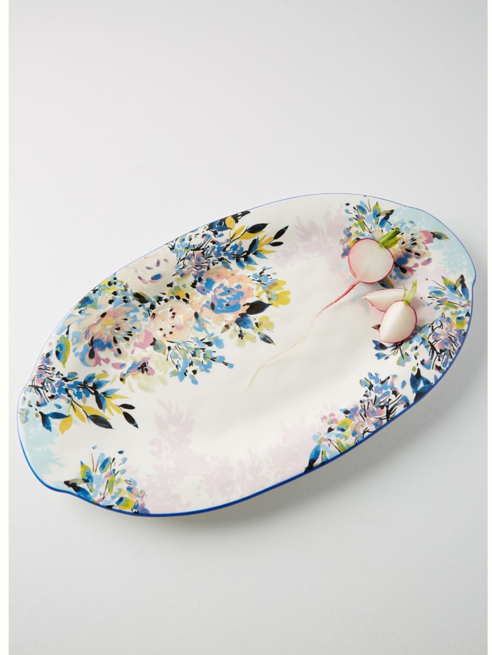 Anthropologie Gardenshire  floral, Hand painted Serving Platter NEW